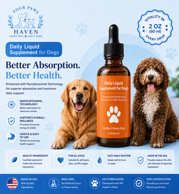 Daily Liquid Multivitamin Supplement for Dogs – Immune, Skin & Overall Health Support