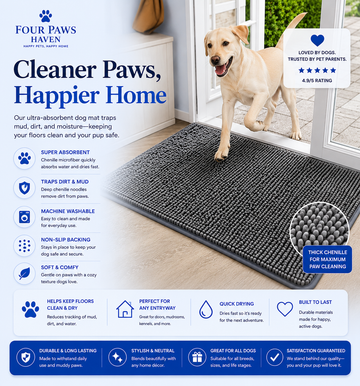 Non-Slip Absorbent Bathroom & Door Rug for Dogs & Cats