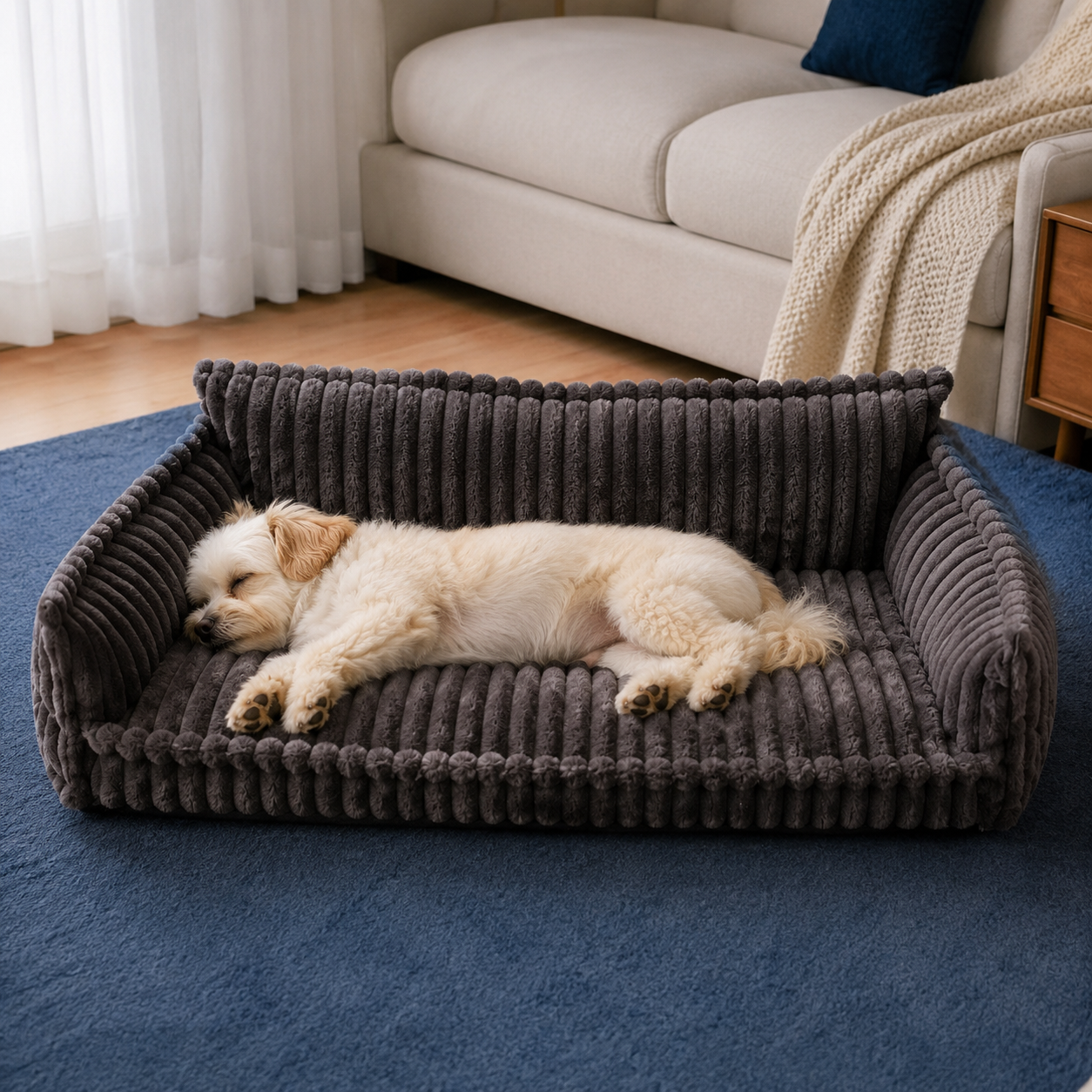 Luxury Pet Sofa Bed – All-Season Warm & Cozy Dog Kennel Cat Nest Cushion
