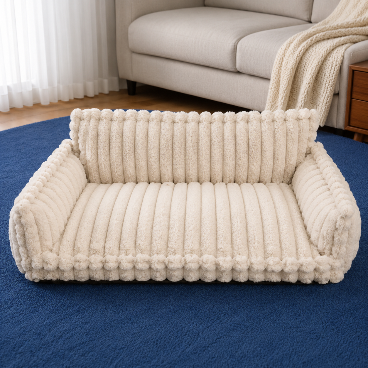 Luxury Pet Sofa Bed – All-Season Warm & Cozy Dog Kennel Cat Nest Cushion