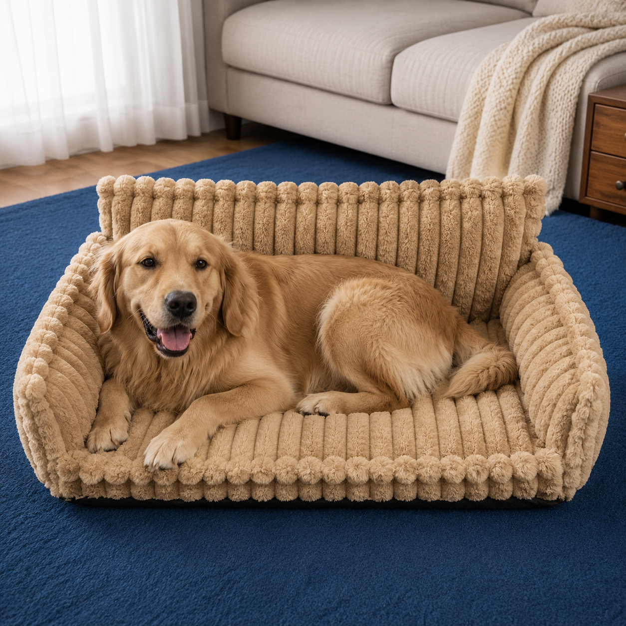 Luxury Pet Sofa Bed – All-Season Warm & Cozy Dog Kennel Cat Nest Cushion